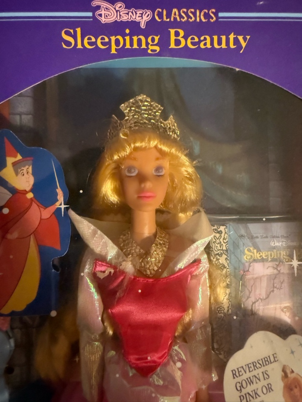Disney ORIGINAL Classic "Sleeping Beauty” NRFB 1991 Vintage Mattel Pink Dress - Picture 2 of 16